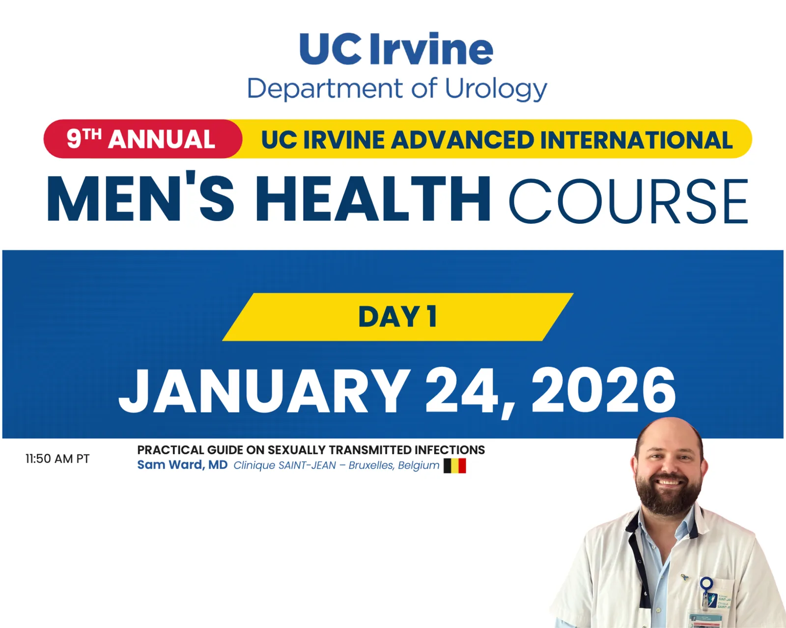 Cours international avancé sur la santé masculine de l'UC Irvine 2026 : une approche pratique des IST chez les hommes
